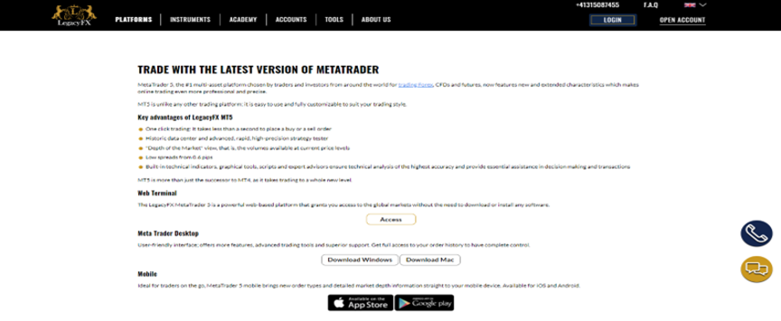 Page d’inscription de LegacyFX Page d’inscription de LegacyFX